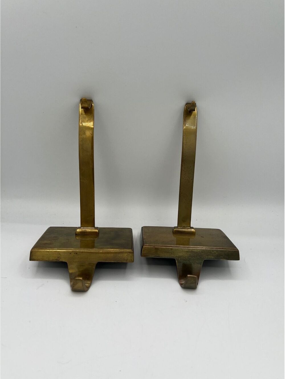 Restoration Hardware Brass Set of 2 Stocking/Wreath Holder